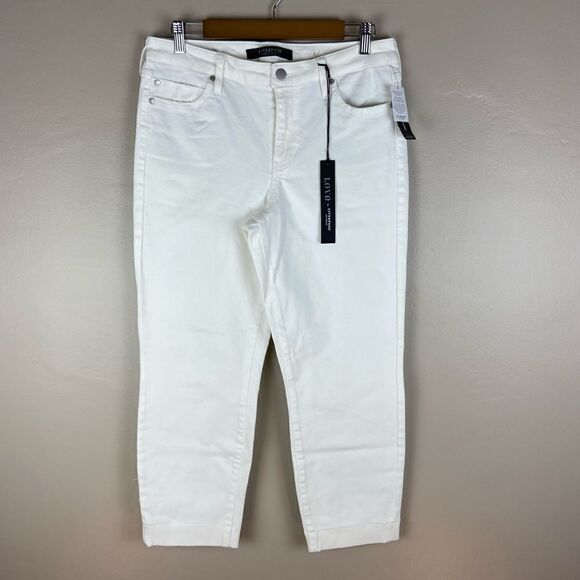 Liverpool Los Angeles NWT the Girlfriend bone white denim jeans 8/29 - Picture 1 of 14
